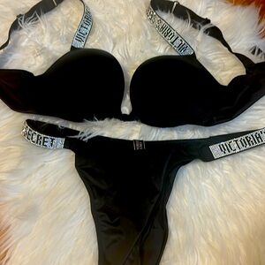 VS bra and panty diamond straps set